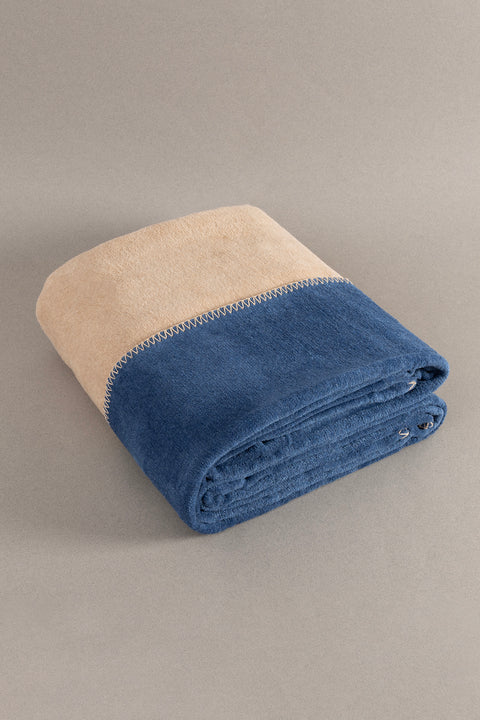 Koza Home Twin Soft Cotton Single Blanket Coffee Blue 150 x 200 5008A Single