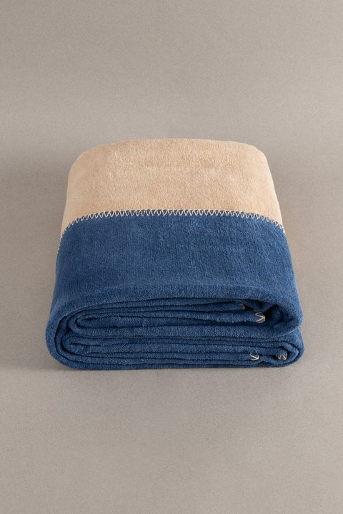 Koza Home Twin Soft Cotton Single Blanket Coffee Blue 150 x 200 5008A Single