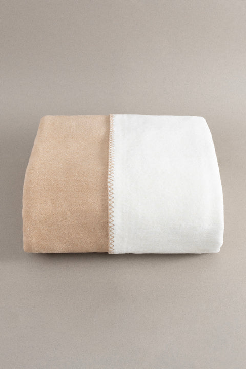 Koza Home Twin Soft Cotton Double Blanket Coffee Cream 200 x 220 5010A Double