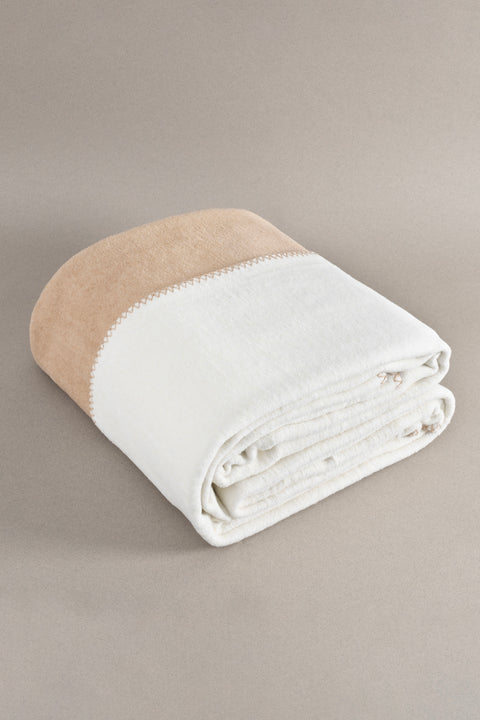 Koza Home Twin Soft Cotton Double Blanket Coffee Cream 200 x 220 5010A Double