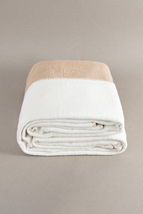 Koza Home Twin Soft Cotton Double Blanket Coffee Cream 200 x 220 5010A Double