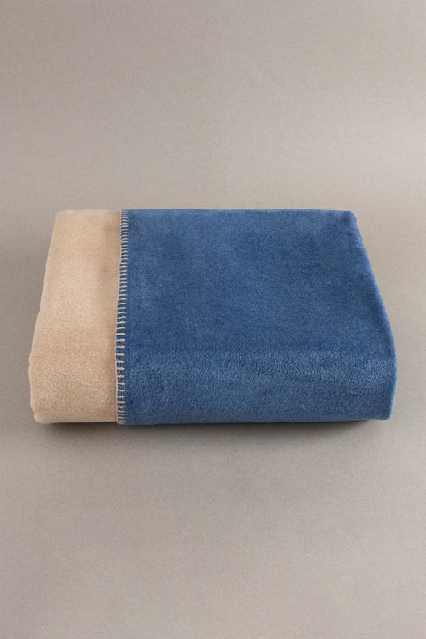 Koza Home Twin Soft Cotton Double Blanket Coffee Blue 200 x 220 5012A Double