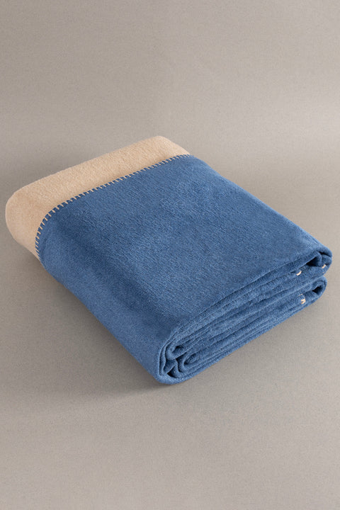 Koza Home Twin Soft Cotton Double Blanket Coffee Blue 200 x 220 5012A Double