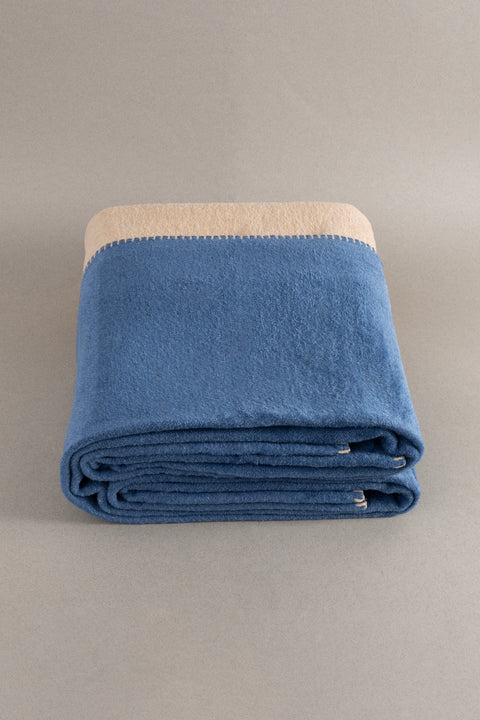 Koza Home Twin Soft Cotton Double Blanket Coffee Blue 200 x 220 5012A Double