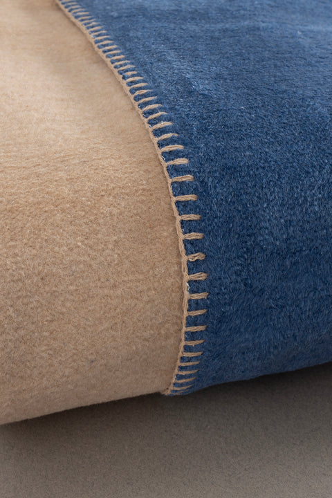 Koza Home Twin Soft Cotton Double Blanket Coffee Blue 200 x 220 5012A Double