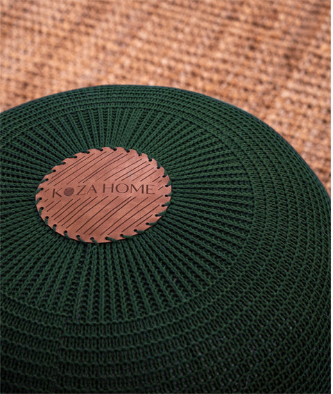 Koza Home Fluffy Knitted Pouf Green 8002 50 x 50