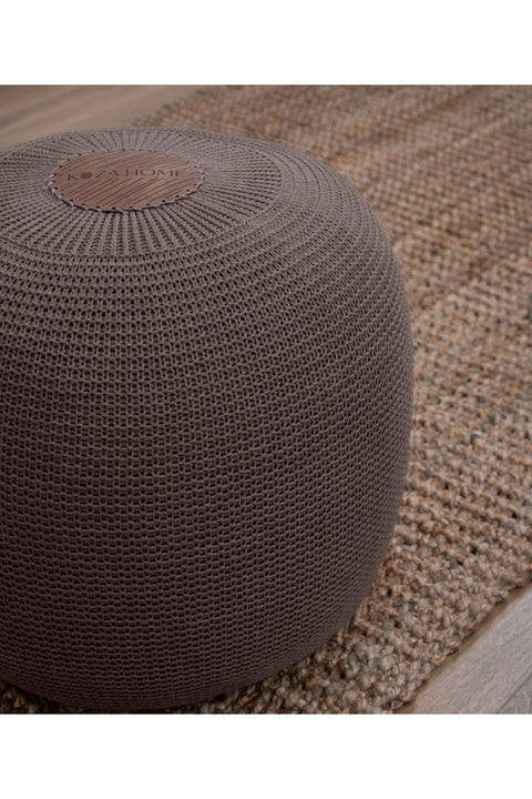 Koza Home Fluffy Knitted Pouf Brown 8006 50 x 50