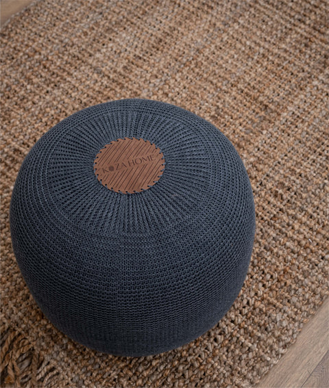 Koza Home Fluffy Knitted Pouf Anthracite 8008 50 x 50
