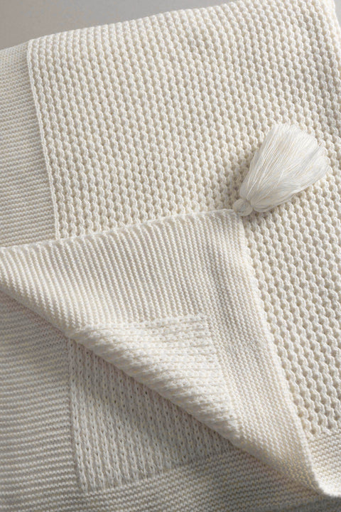 Koza Home Miel Cream Double Blanket with Pom Pom Edge 200x220 37100 Double