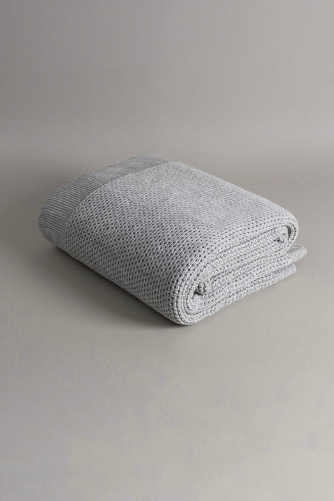 Koza Home Miel Gray Double Blanket with Pom Pom Edge 200x220 37105 Double