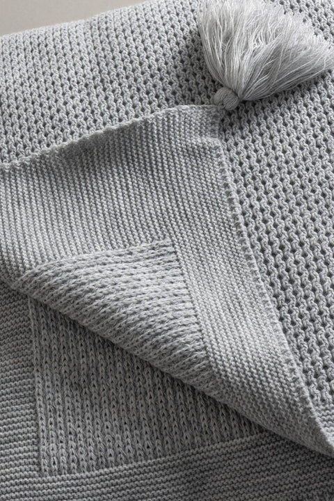 Koza Home Miel Gray Edge Pom Pom Single Blanket 160x220 37106 Single