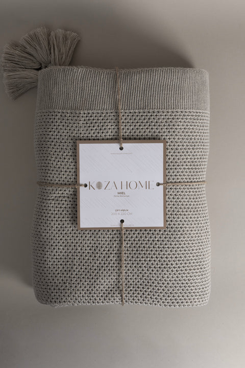 Koza Home Miel Mink Edge Pompom Double Blanket 200x220 37110 Double