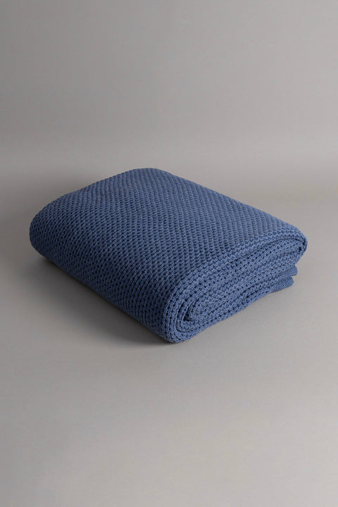 Koza Home Miel Indigo Edge Pompom Double Blanket 200x220 37115 Double