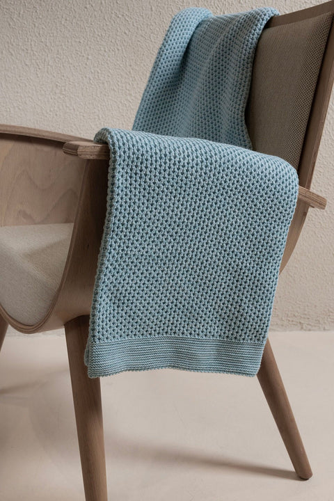 Koza Home Miel Blue Edge Pom Pom TV Blanket 130x170 37122 130 x 170