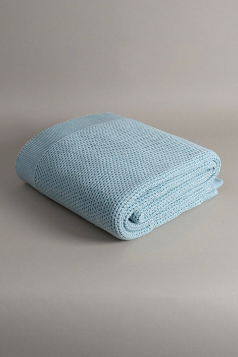 Koza Home Miel Blue Edge Pom Pom TV Blanket 130x170 37122 130 x 170