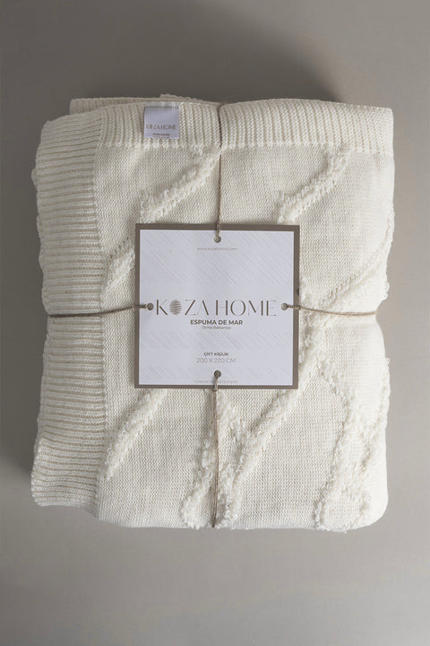 Koza Home Espuma De Mar Cream Double Blanket 200x220 37125 Double