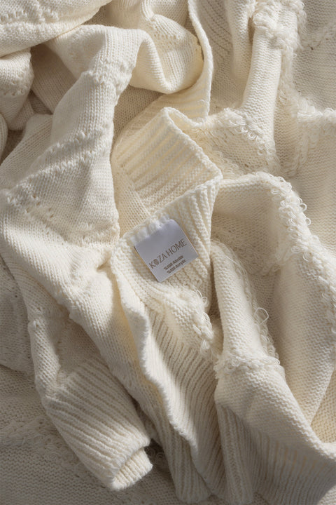 Koza Home Espuma De Mar Cream Double Blanket 200x220 37125 Double