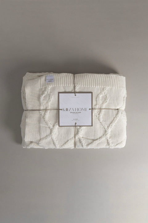 Koza Home Espuma De Mar Cream Single Blanket 160x220 37126 Single