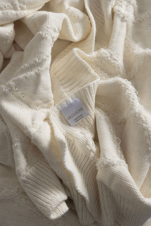 Koza Home Espuma De Mar Cream Single Blanket 160x220 37126 Single