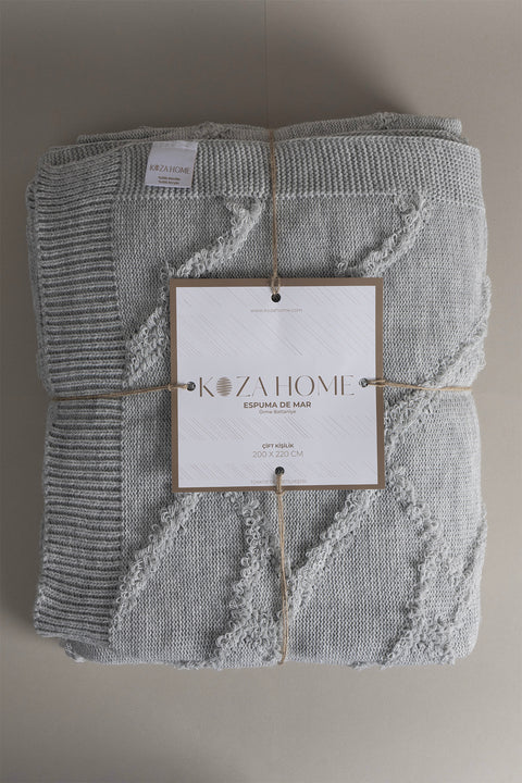 Koza Home Espuma De Mar Gray Double Blanket 200x220 37130 180 x 220