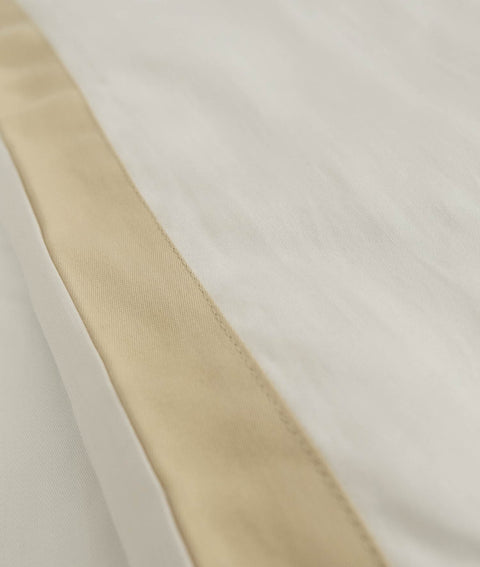 Koza Home Glow Tencel Satin Double Optic White Gold Bias Duvet Cover Set 4 Pieces Pillow + 240x260 Sheet + 200x220 Duvet Cover Double