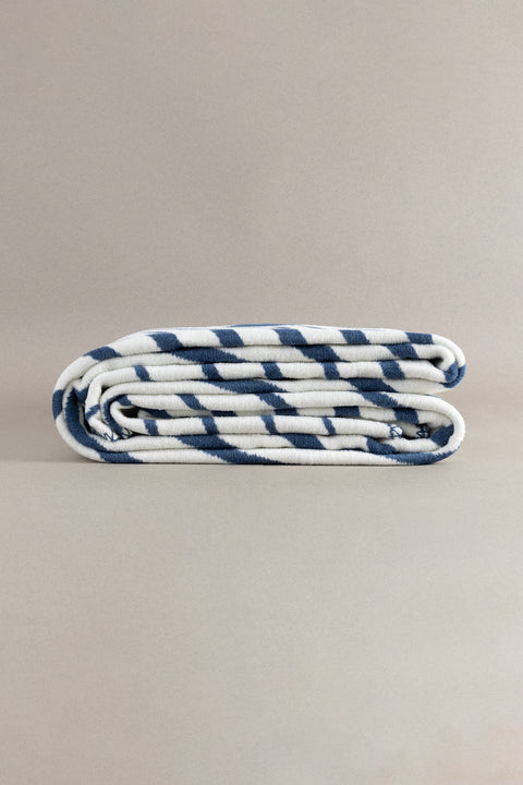 Koza Home Twin Blanket Soft Cotton Single Blanket Blue Cream 150 x 200 5031A Single