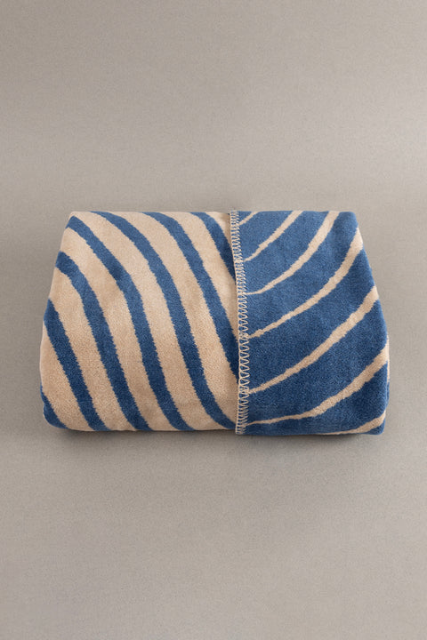 Koza Home Twin Blanket Soft Cotton Single Blanket Coffee Blue 150 x 200 5033A Single