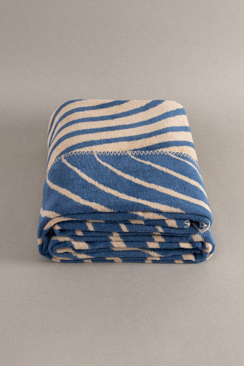 Koza Home Twin Blanket Soft Cotton Single Blanket Coffee Blue 150 x 200 5033A Single