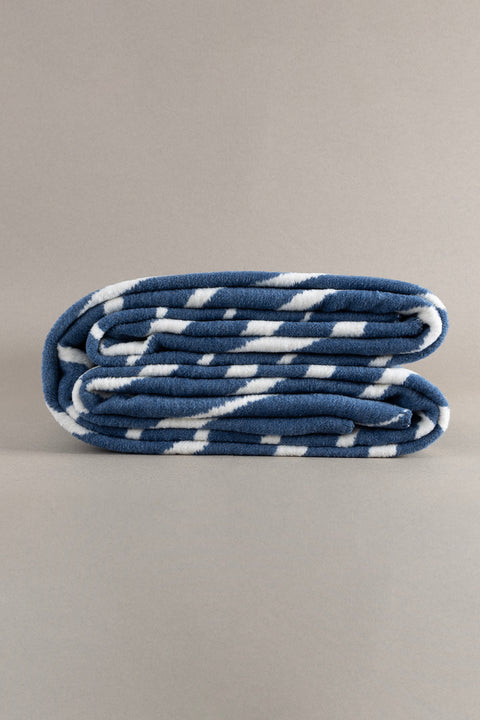 Koza Home Twin Blanket Soft Cotton Double Blanket Blue Cream 200 x 220 5035A Double