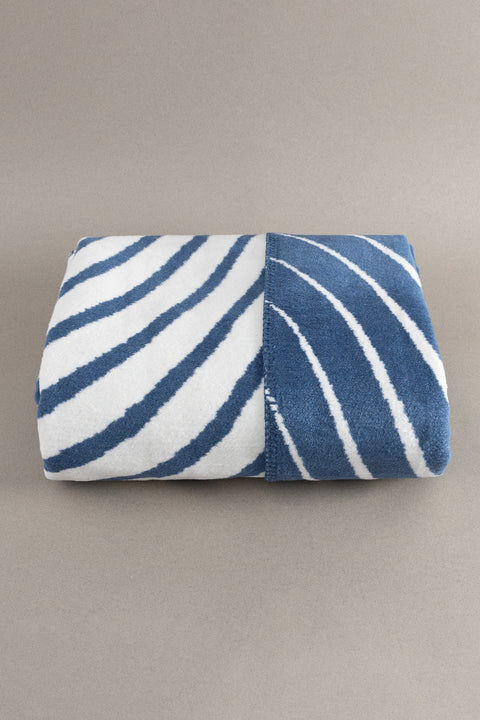 Koza Home Twin Blanket Soft Cotton Double Blanket Blue Cream 200 x 220 5035A Double