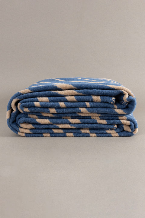 Koza Home Twin Blanket Soft Cotton Double Blanket Coffee Blue 200 x 220 5037A Double