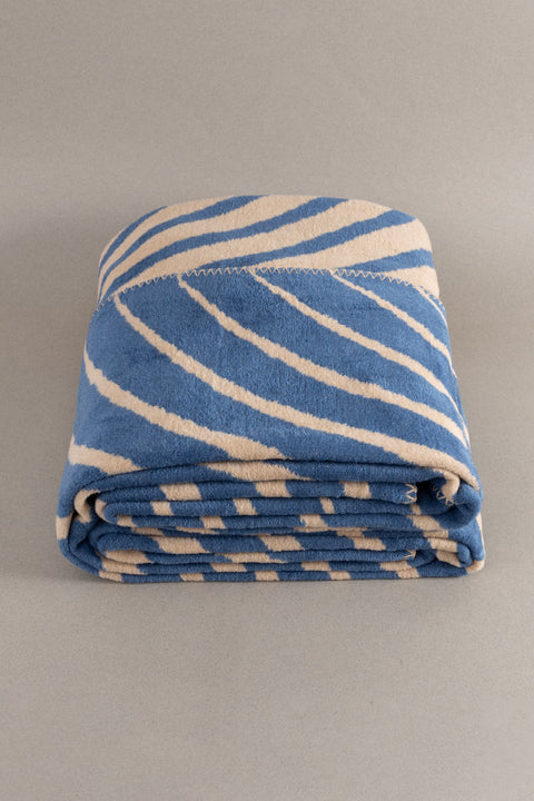 Koza Home Twin Blanket Soft Cotton Double Blanket Coffee Blue 200 x 220 5037A Double