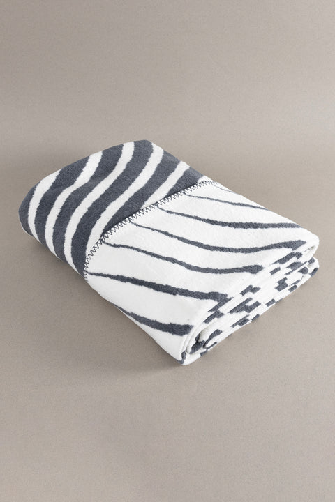 Koza Home Twin Blanket Soft Cotton Double Blanket Anthracite Cream 200 x 220 5038A Double