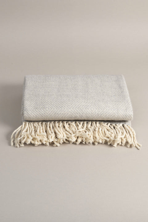 Koza Home Suez Grey White Color Wool Tv Blanket 91247 130x170 cm Single