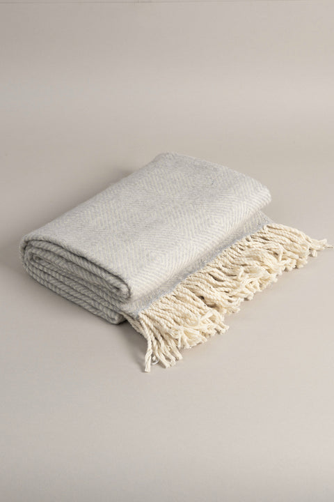 Koza Home Suez Grey White Color Wool Tv Blanket 91247 130x170 cm Single