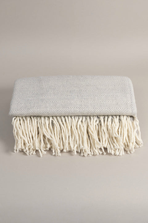 Koza Home Suez Grey White Color Wool Double Blanket 91249 180x220 cm Double