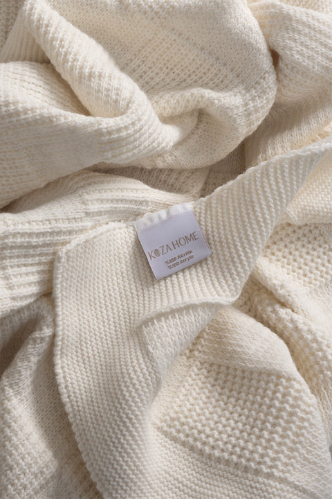 Koza Home Plaid Cream Double Blanket 200x220 15000 Double