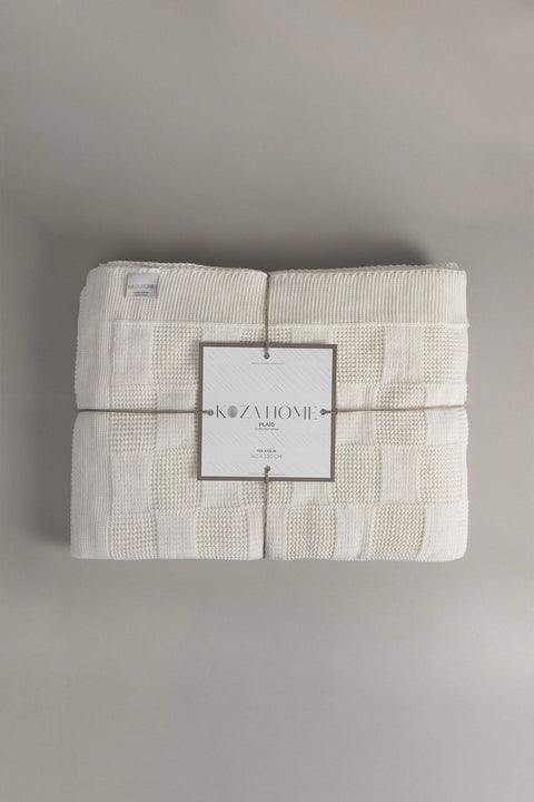 Koza Home Plaid Cream Single Blanket 160x220 15001 Single