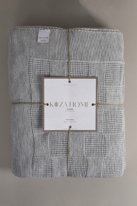 Koza Home Plaid Gray Double Blanket 200x220 15005 Double