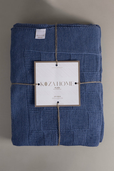 Koza Home Plaid Indigo Single Blanket 160x220 15016 Single