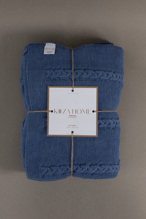 Koza Home Trenza Indigo Double Blanket 200x220 15040 Double