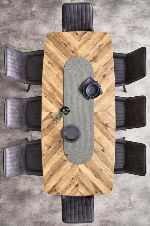 Koza Home Cesta American Service Handmade Cotton Gray Jute Knitted Decorative Plain Runner 37x136cm 9685 37 x 136