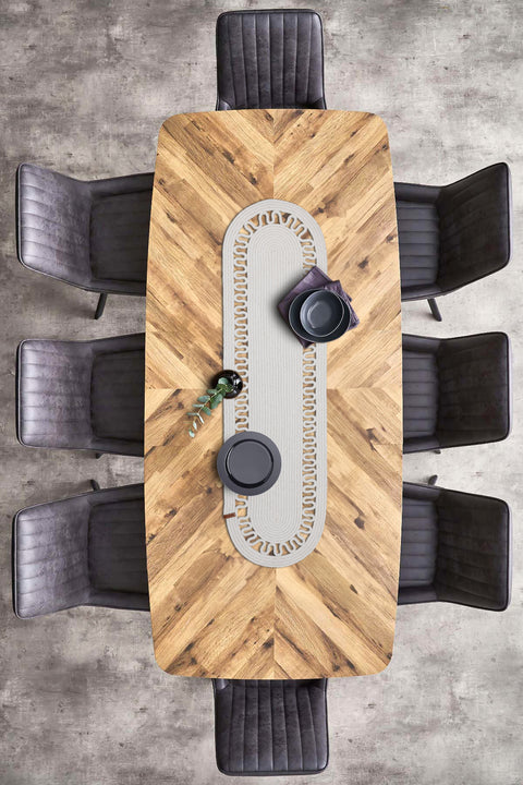 Koza Home Cesta American Service Handmade Cotton Cream Jute Knitted Decorative Runner 37x136cm 9686 37 x 136