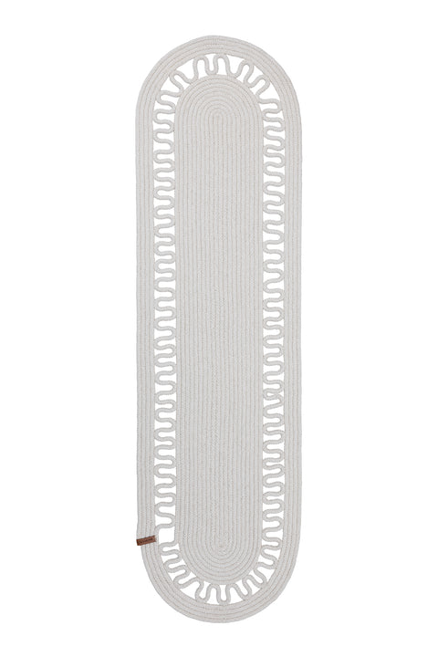 Koza Home Cesta American Service Handmade Cotton Cream Jute Knitted Decorative Runner 37x136cm 9686 37 x 136