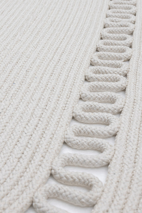 Koza Home Cesta American Service Handmade Cotton Cream Jute Knitted Decorative Runner 37x136cm 9686 37 x 136