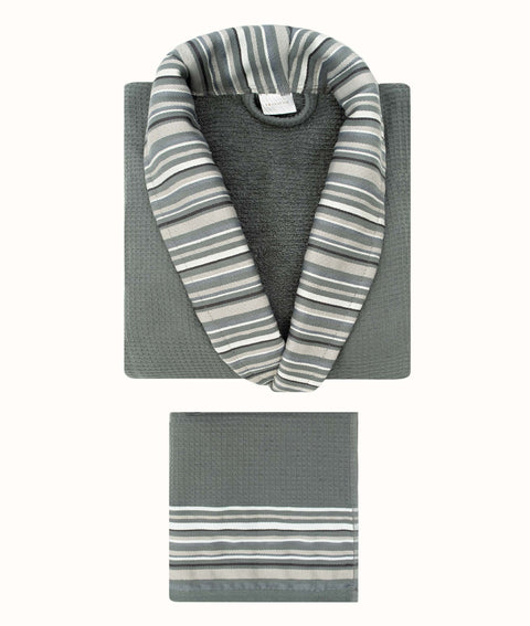 Koza Home Limira Set of 2 Green Cotton 1 Bathrobe L-XL 1 Dowry Towel 50x90 2235 L-XL