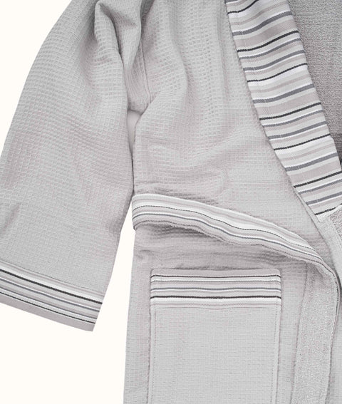 Koza Home Limira 2 Piece Set Gray Cotton 1 Bathrobe L-XL 1 Dowry Towel 50x90 2237 L-XL