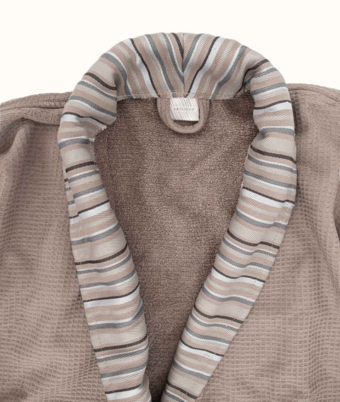 Koza Home Limira Set of 4 Mink Cotton 2 Bathrobes (1 SM)-(1 L-XL) 2 Dowry Towels 50x90 2238 SML-XL