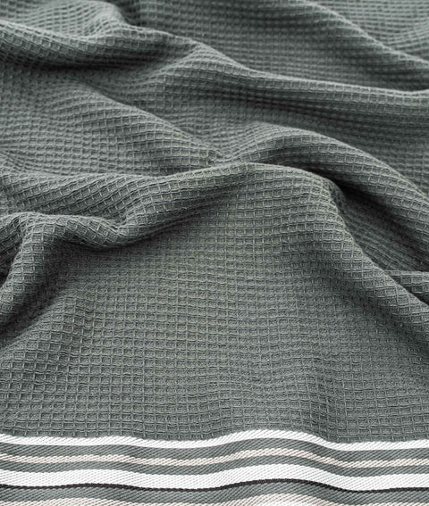 Koza Home Limira Set of 4 Green Cotton 2 Bathrobes (1 SM)-(1 L-XL) 2 Dowry Towels 50x90 2240 SML-XL