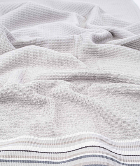 Koza Home Limira Set of 4 Gray Cotton 2 Bathrobes (1 SM)-(1 L-XL) 2 Dowry Towels 50x90 2242 SML-XL